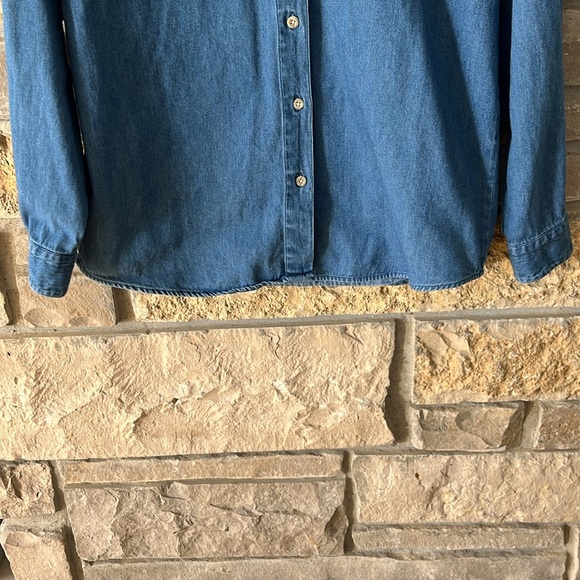 Vintage Maggie & Max Cottagecore Denim Button Down Shirt Size Medium - Picture 6 of 12